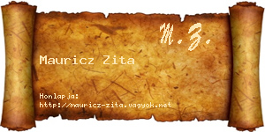 Mauricz Zita névjegykártya